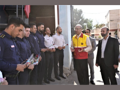استاندار کرمانشاه در لباس آتش نشانی