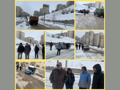 حضور فرماندار کرمانشاه و مدیریت بحران استانداری در سطح شهر ؛
شهرداری پای کار خدمت رسانی به شهروندان در روز برفی