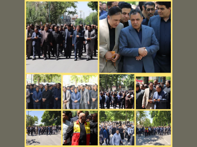 حضور مهندس بیژن مرادی شهردار کرمانشاه به همراه معاونین، مدیران و پرسنل شهرداری در مراسم یادبود رهبر معظم انقلاب اسلامی در مسجد النبی